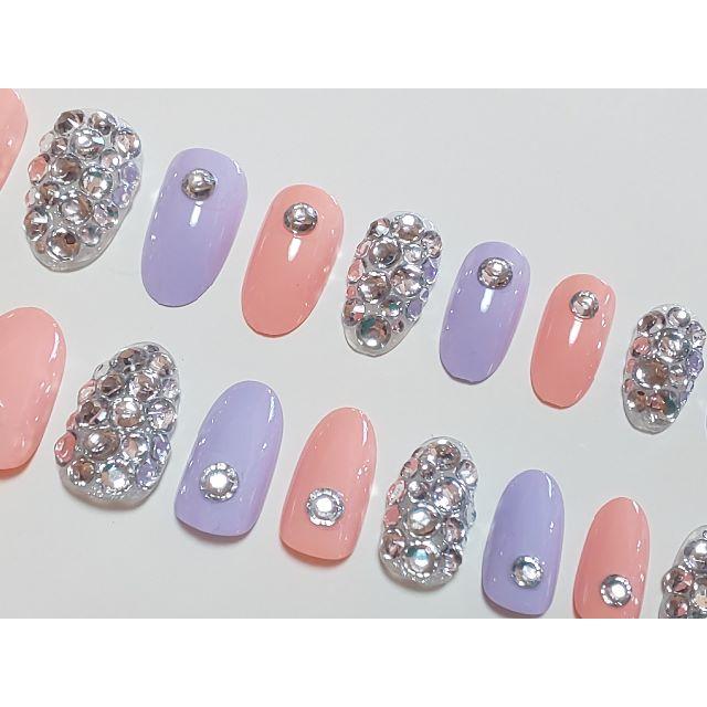 ｎｅｗ ぎっしりネイル ピンクラベンダー 全サイズセット の通販 By Miel Nail ラクマ