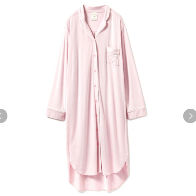ジェラートピケ  モダールパイピングシャツドレス ピンク