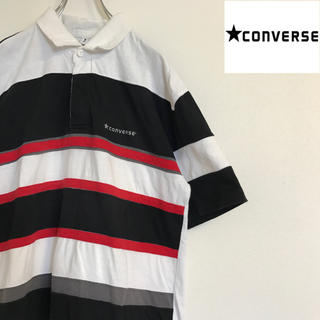 コンバース(CONVERSE)のコンバース 半袖 ポロシャツ ボーダー Lサイズ ワンポイントロゴ(ポロシャツ)
