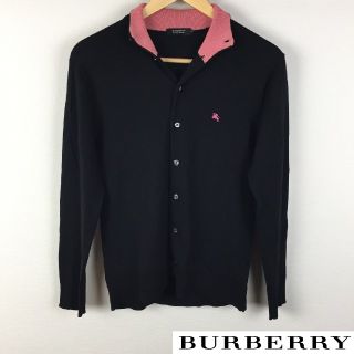 バーバリーブラックレーベル(BURBERRY BLACK LABEL)の美品 BURBERRY BLACK LABEL 長袖カーディガン ブラック(カーディガン)