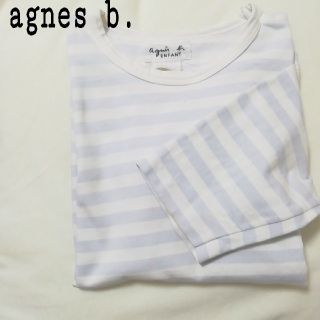 アニエスベー(agnes b.)の送料込み！agnes b.ブルーボーダートップス♡(Tシャツ(長袖/七分))