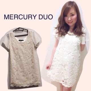 マーキュリーデュオ(MERCURYDUO)のフラワーレースフレアーワンピース♡(ミニワンピース)