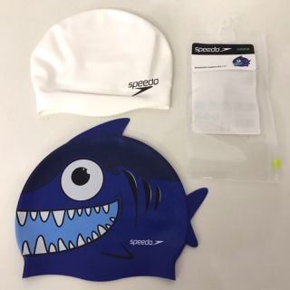 スピード(SPEEDO)の新品■スピード speedo シリコンスイムキャップ 子供用 水泳帽子 2枚組★(水着)