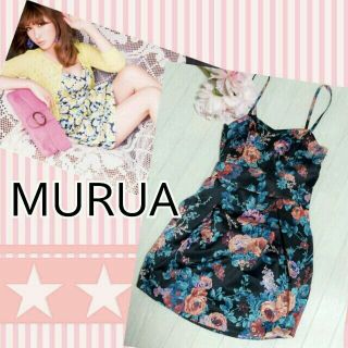 ムルーア(MURUA)のMURUA☆ビックフラワービスチェワンピ(ミニワンピース)