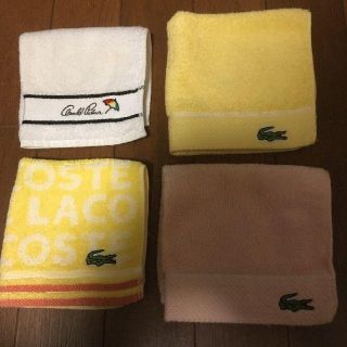 ラコステ(LACOSTE)のラコステ　タオルハンカチ　４枚まとめ売り(ハンカチ/ポケットチーフ)