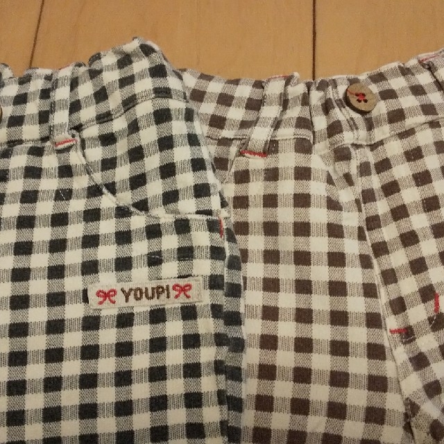 Youpi!(ユッピー)のYoupi! チェックズボン 90 2セット キッズ/ベビー/マタニティのキッズ服女の子用(90cm~)(パンツ/スパッツ)の商品写真