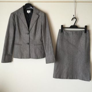 ニジュウサンク(23区)の【美品】23区 DEUX スーツ 2 綿 麻 グレー OL (スーツ)