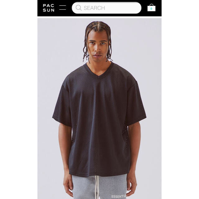 fog essentials Vネック 半袖メッシュTシャツ 黒 Lサイズ 新品