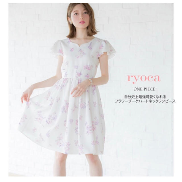 tocco(トッコ)の♡tocco closet フラワーブーケハートネックワンピース♡ レディースのワンピース(ひざ丈ワンピース)の商品写真