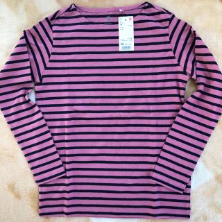 ユニクロ(UNIQLO)の未使用 UNIQLO ボーダーボートネック長Ｔ １５０(Tシャツ/カットソー)