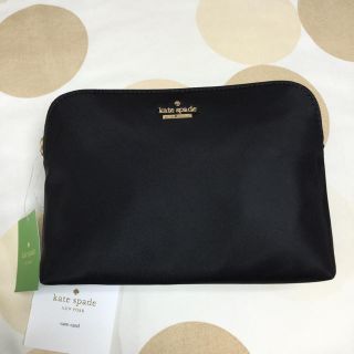 ケイトスペードニューヨーク(kate spade new york)の【新品】ケイトスペード ナイロン ポーチ メイクポーチ ブラック(ポーチ)