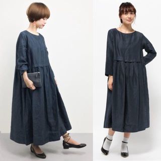 ネストローブ(nest Robe)のyuni ユニ ラミー ギャザー ワンピース 麻100％　リネンワンピース (ロングワンピース/マキシワンピース)