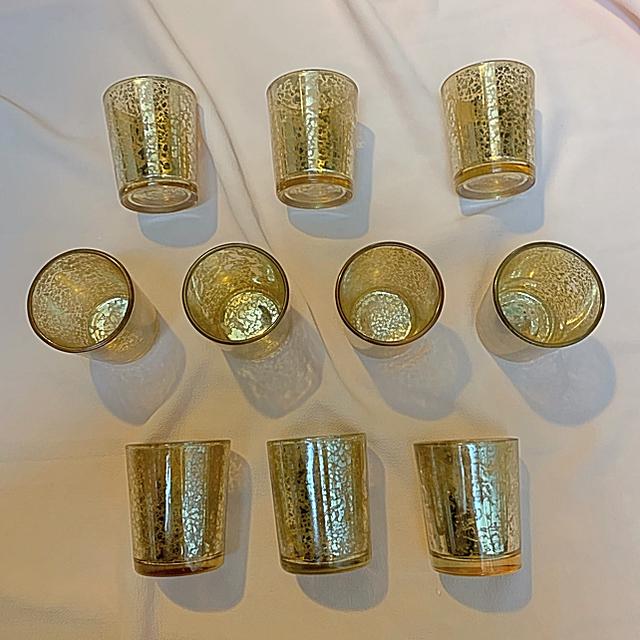 ZARA HOME(ザラホーム)のゴールド キャンドルホルダー10個セット コスメ/美容のリラクゼーション(キャンドル)の商品写真