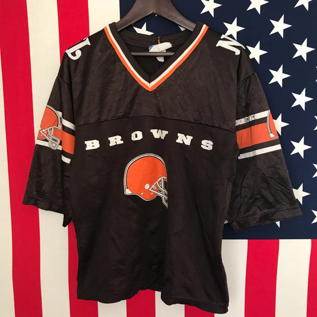 USA古着 NFL ゲームシャツ BROWNS スポーツ/アウトドアのスポーツ/アウトドア その他(アメリカンフットボール)の商品写真