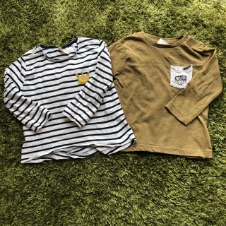 ザラキッズ(ZARA KIDS)のZARA baby ロンT 80 ボーダー 保育園着 2枚セット(Ｔシャツ)