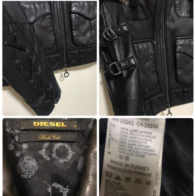 DIESEL(ディーゼル)のえがお様専用 DIESEL 本革 レザージャケット ライダースジャケット レディースのジャケット/アウター(ライダースジャケット)の商品写真