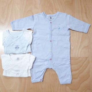 プチバトー(PETIT BATEAU)の※a33様専用　☆ロンパース3点セット☆(ロンパース)