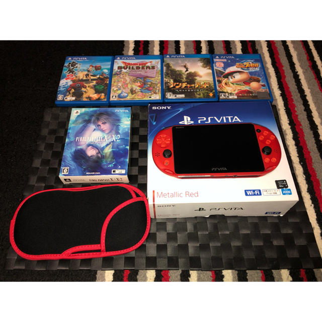 携帯用ゲーム機本体PSVITA  Metallic Red メモリーカード64GB付