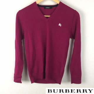 バーバリーブラックレーベル(BURBERRY BLACK LABEL)の美品 BURBERRY BLACK LABEL 長袖ニット ワインレッド(ニット/セーター)