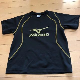 ミズノ(MIZUNO)のミズノ プラＴシャツ 140㎝ ブラック×ゴールド(ウェア)