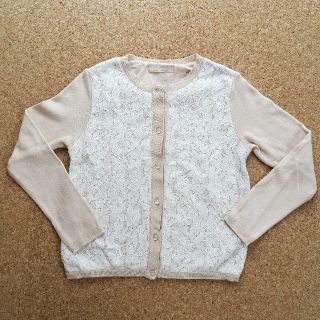 ザラキッズ(ZARA KIDS)のZARA Girl レース カーディガン 女の子 150 美品 春服(カーディガン)