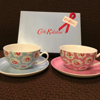 キャスキッドソン(Cath Kidston)の新品☆未使用 カップ＆ソーサー ２色セット(グラス/カップ)