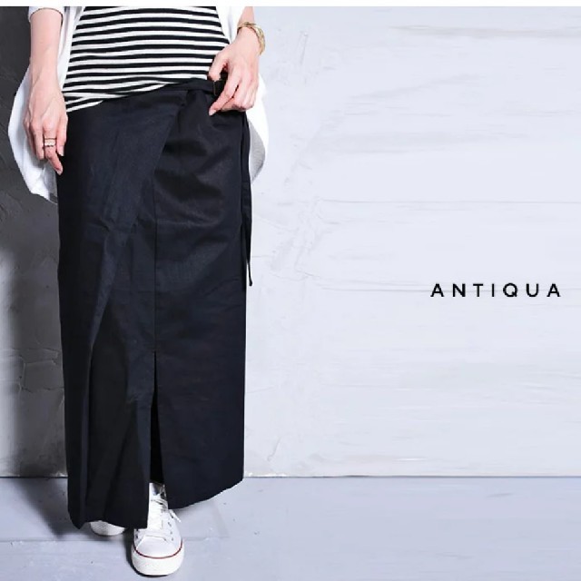 antiqua(アンティカ)のアンティカ 巻き風ロングスカート レディースのスカート(ロングスカート)の商品写真