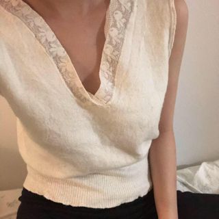 ロキエ(Lochie)のvintage cotton knit tops(カットソー(半袖/袖なし))