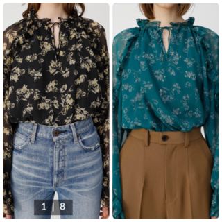 マウジー(moussy)の今季新作♡MOUSSY DENSE FLOWERブラウス花柄シフォンブラウス新品(シャツ/ブラウス(長袖/七分))