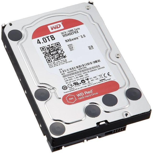 2台セット WD40EFRX 内蔵HDD Red 4TB 3.5インチ