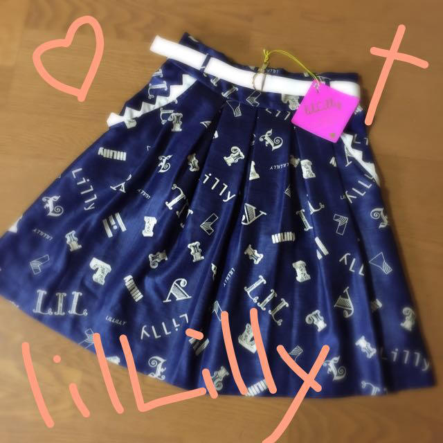 lilLilly(リルリリー)のlilLilly ベルト付きスカート レディースのスカート(ひざ丈スカート)の商品写真