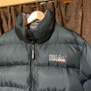 First down ダウン ジャケット 黒 白 リバーシブル 90's XXL