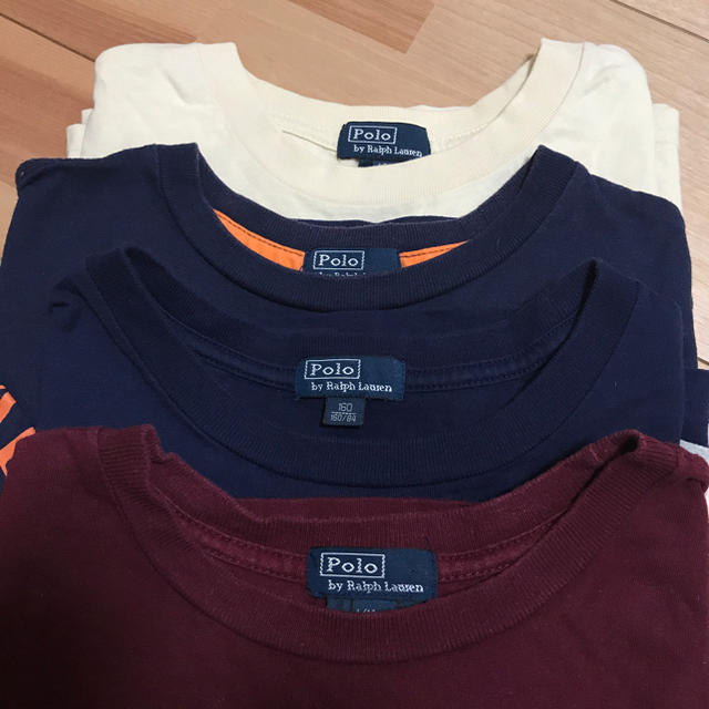 POLO RALPH LAUREN(ポロラルフローレン)のベージュ・紺ロンT・黄色ボーダー3枚セット キッズ/ベビー/マタニティのキッズ服男の子用(90cm~)(Tシャツ/カットソー)の商品写真