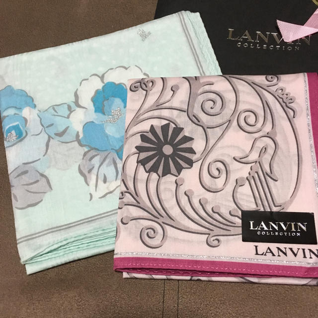 LANVIN(ランバン)のLANVIN/ランバン ハンカチ 2枚セット レディースのファッション小物(ハンカチ)の商品写真