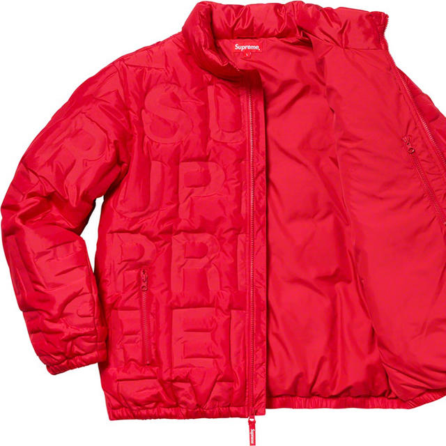 Supreme Bonded Logo Puffy Jacket M 赤 Red - ダウンジャケット