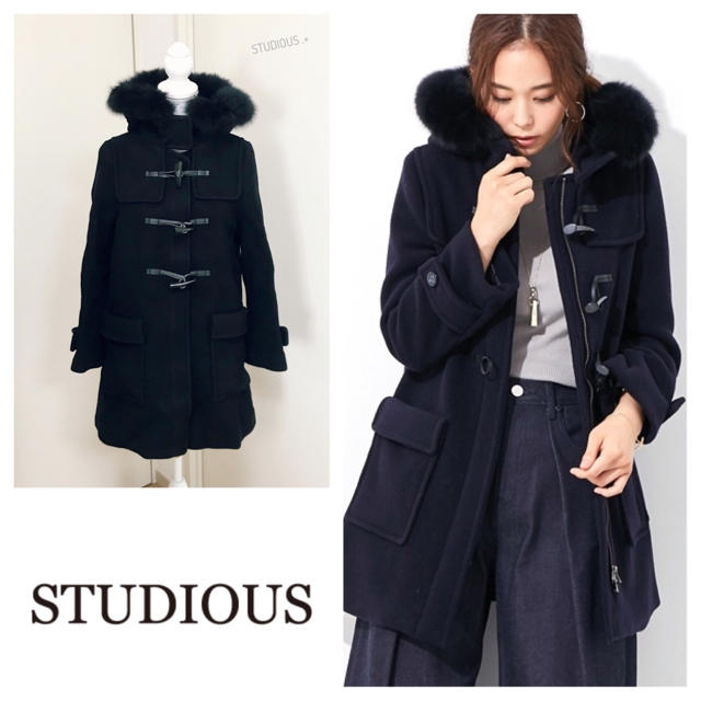 STUDIOUS(ステュディオス)のNachiさま専用★STUDIOUS ライトモッサーファーダッフルコート  レディースのジャケット/アウター(ダッフルコート)の商品写真