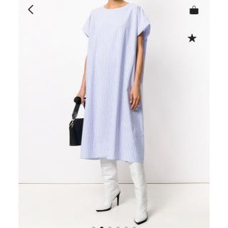 エムエムシックス(MM6)のMM6 Maison Margiela 2018SS ストライプワンピース 36(ひざ丈ワンピース)