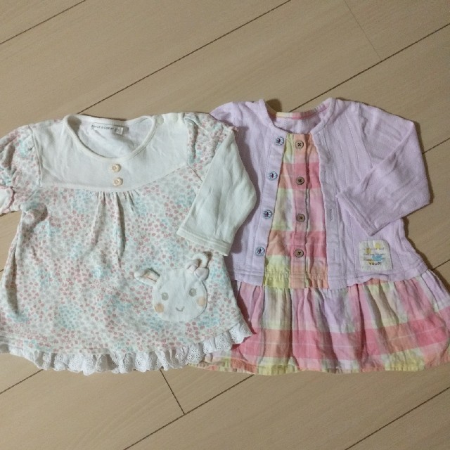 キムラタン(キムラタン)のチュニック　キムラタン　80cm　2枚セット　春服 キッズ/ベビー/マタニティのベビー服(~85cm)(シャツ/カットソー)の商品写真