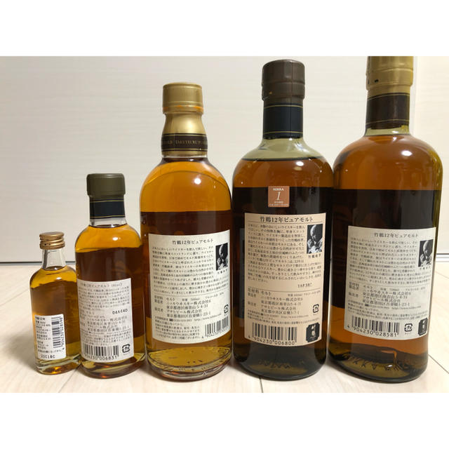 ニッカ 竹鶴12年 50ml〜700ml 5本セット 未開栓