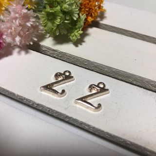 イニシャルパーツ Z チャーム ピアス アクセサリー ハンドメイド パーツ(各種パーツ)