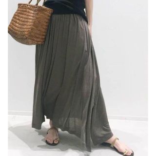 アパルトモンドゥーズィエムクラス(L'Appartement DEUXIEME CLASSE)のL'Appartement Jersey Gather Skirt カーキ 38(ロングスカート)