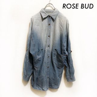 ローズバッド(ROSE BUD)のROSE BUD ローズバッド★変形デザイン 長袖デニムシャツ 色落ち加工(シャツ/ブラウス(長袖/七分))