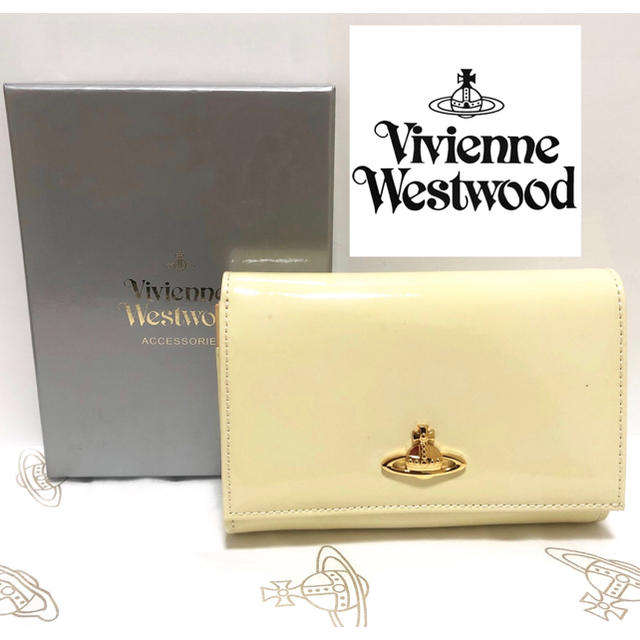 大人気！【訳あり・新品】VivienneWestwood 折財布 クリーム 本物