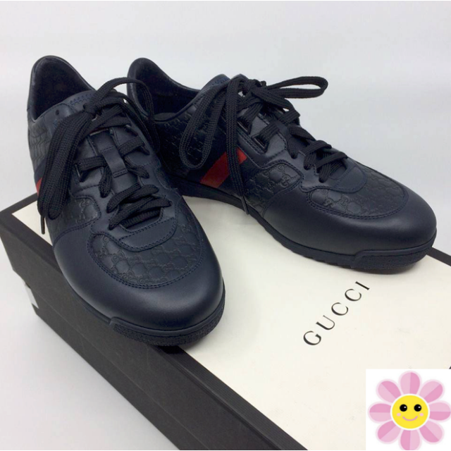 最安挑戦！ Gucci - 靴 シューズ スニーカー Leather Striped GUCCI