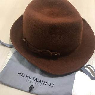 ヘレンカミンスキー(HELEN KAMINSKI)のヘレンカミンスキー  ウール ハット 美品 ブラウン(ハット)