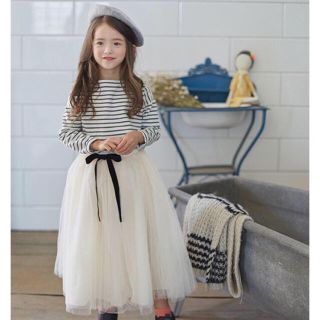 ザラキッズ(ZARA KIDS)の大人気チュールロングスカート&ボーダートップス上下セットアップ(その他)