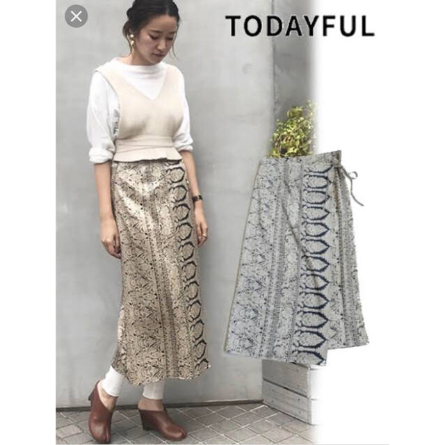 TODAYFUL(トゥデイフル)のTODAYFUL サテンラップスカート 完売  レディースのスカート(ロングスカート)の商品写真