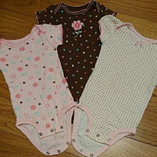 カーターズ(carter's)の6month(61-67cm) 半袖ロンパース 3枚組 セット(ロンパース)