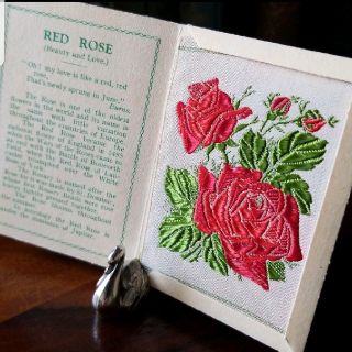 England★★Brocante【RED ROSE】英国製☆シルクカード(その他)