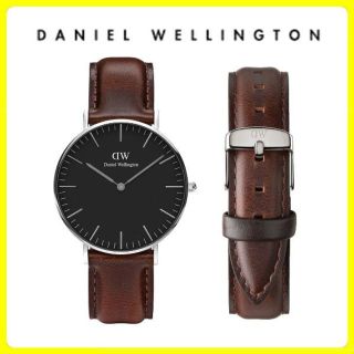 ダニエルウェリントン(Daniel Wellington)の【国内保証付】ダニエルウェリントン 40mm シルバー ブラウン(腕時計(アナログ))